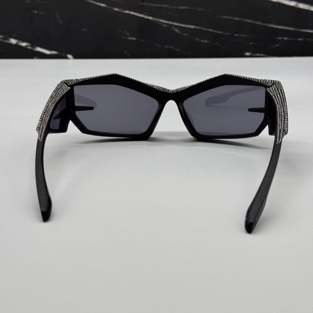 NEW GV40082I 02A GIVENCHY MATTE BLACK WITH STONES WOMEN GIVENCHY SUNGLASSES - Picture 7 of 12